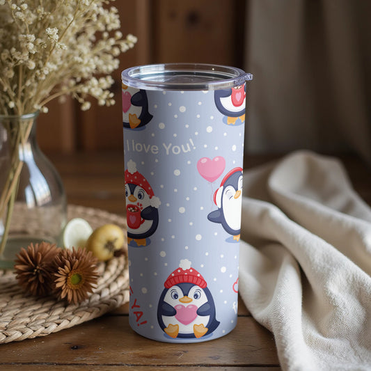 Adorable Penguin Design I Love You Insulated Tumbler