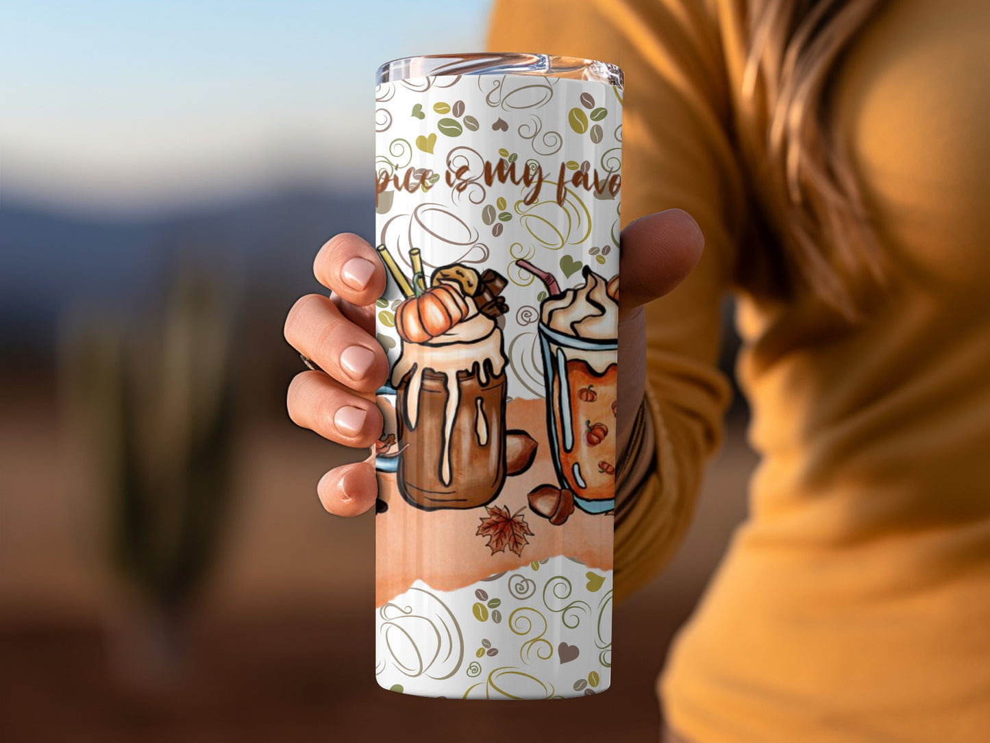 Pumpkin Spice and Whipped Cream Tumbler Cup