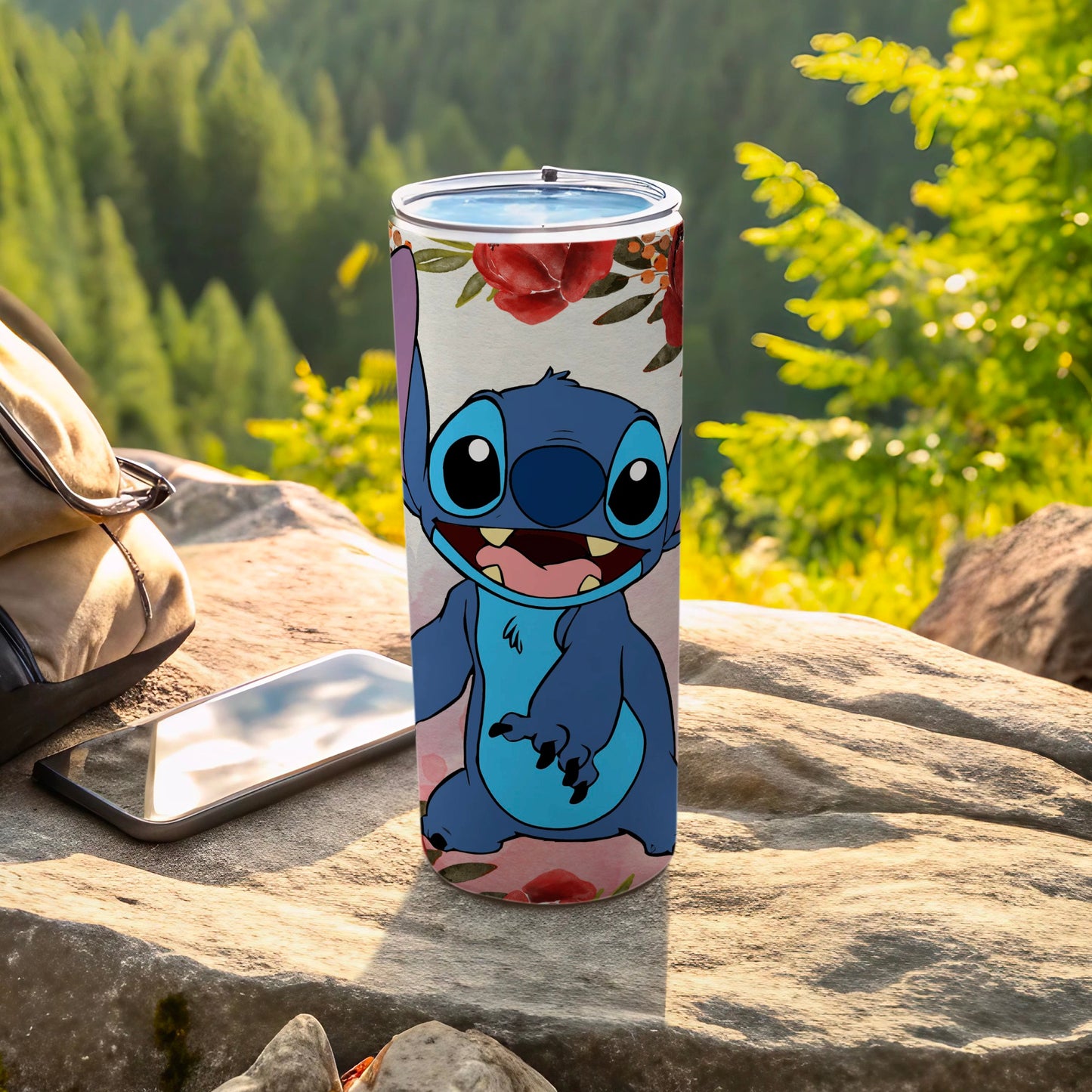Cute Cartoon Character Floral Design Tumbler