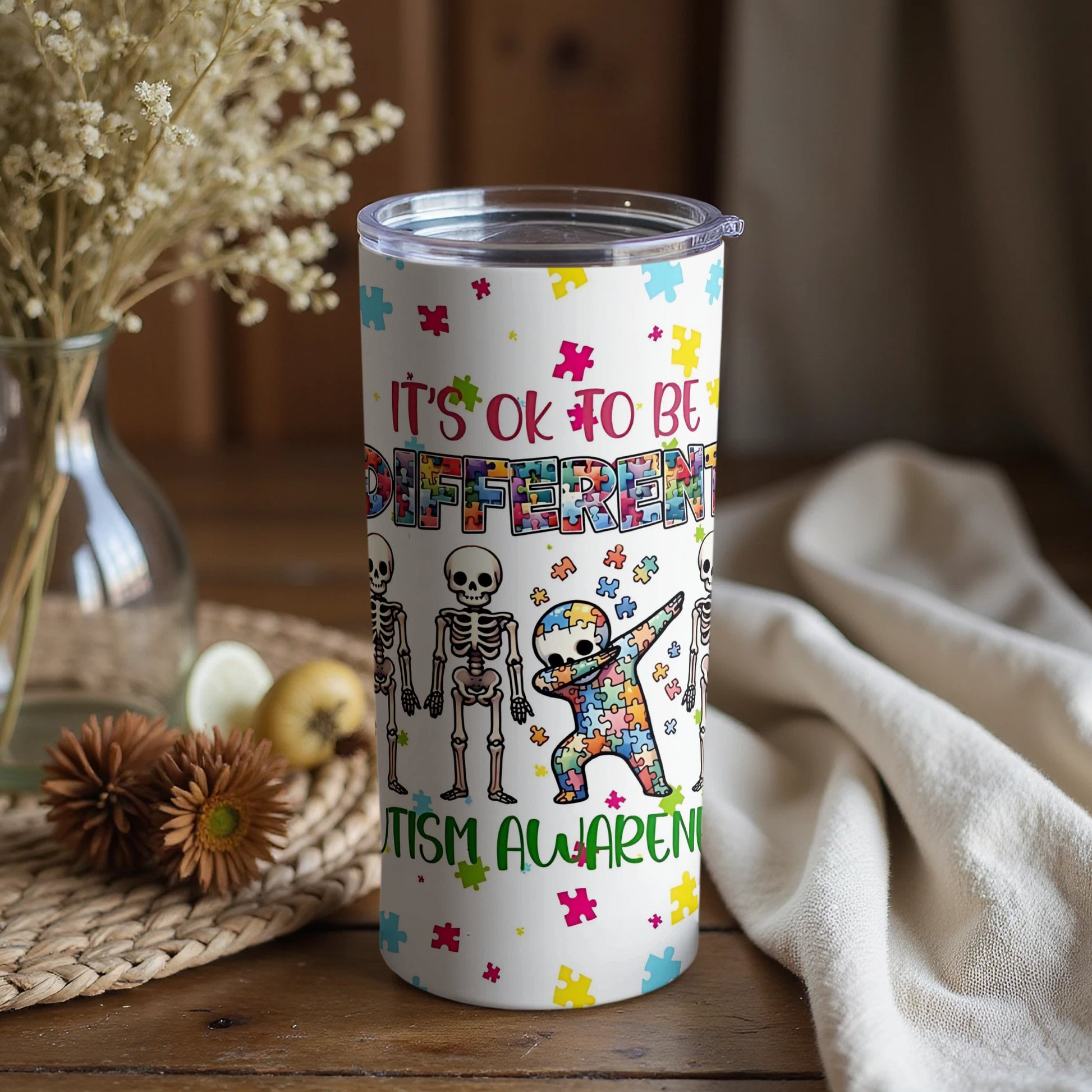 It's Ok to be Different Autism Awareness Tumbler