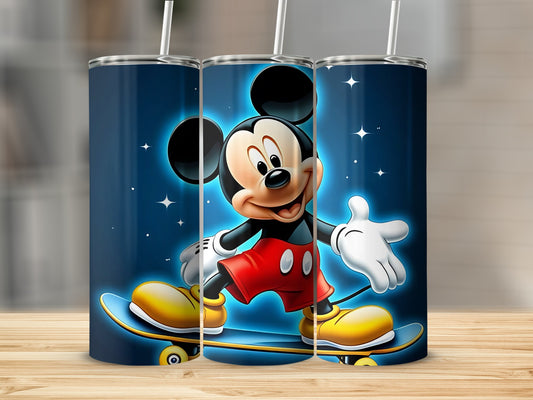 Mickey Mouse on Skateboard Design 20oz Tumbler
