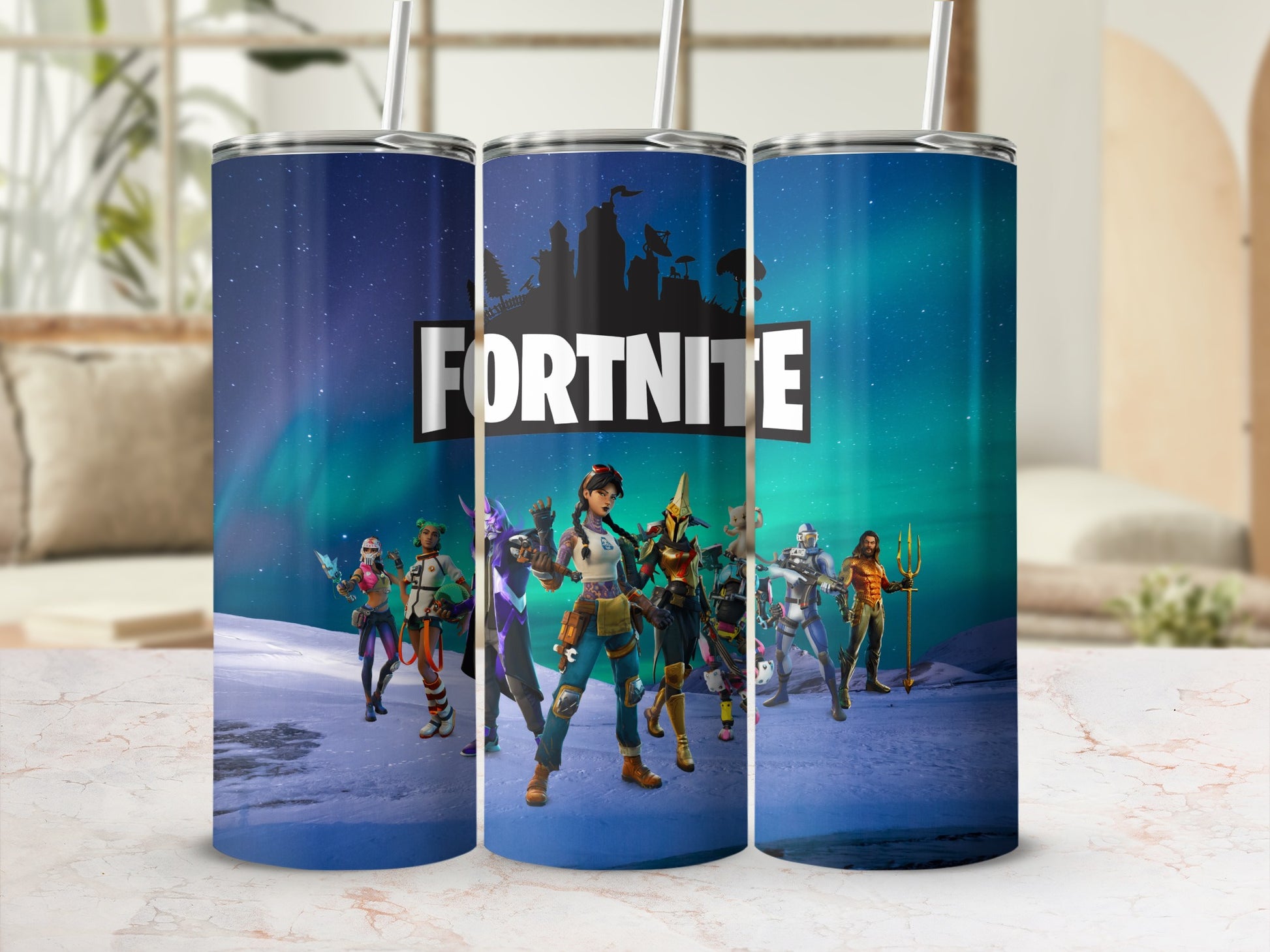 Fortnite Character Themed Tumbler with Straw Cup