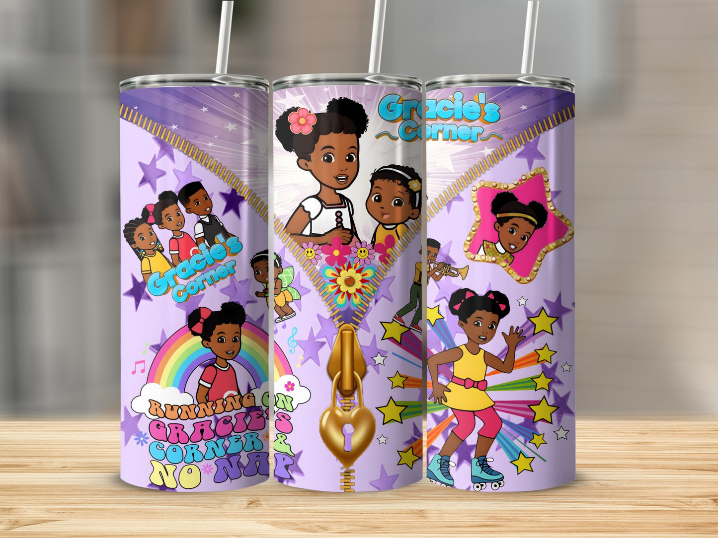 Gracie's Corner Themed Colorful Kids Drink Tumbler