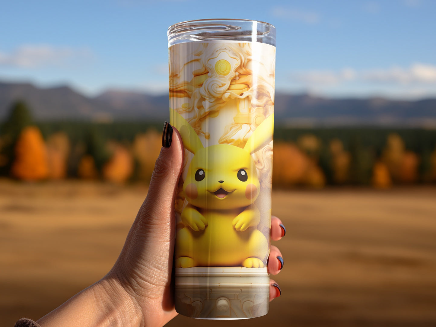 Cute Pikachu Design Double-Walled Insulated Tumbler