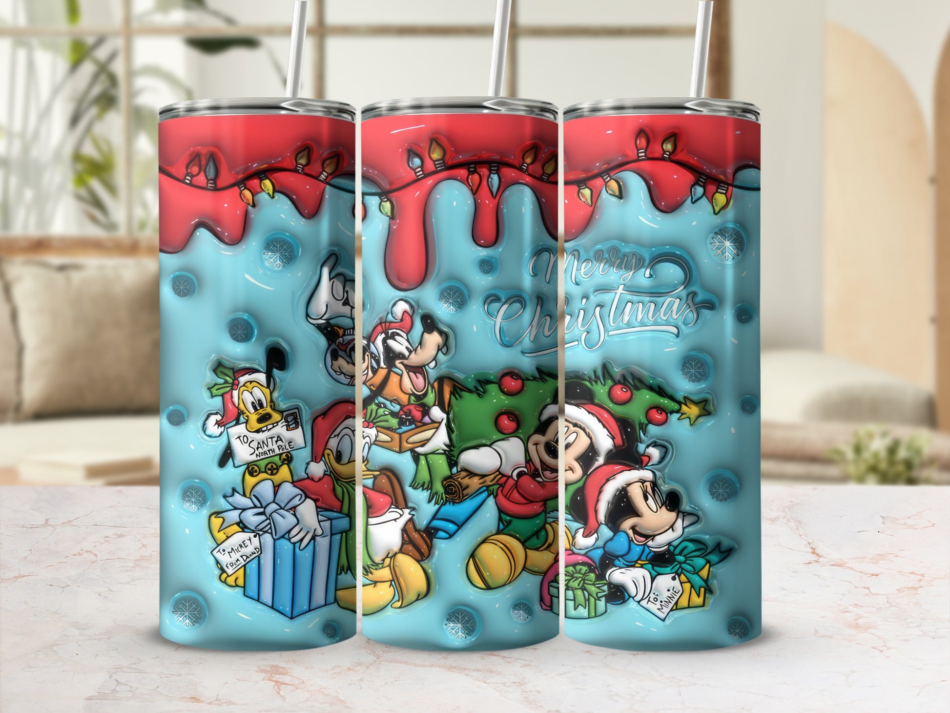 Merry Christmas Holiday Gift Themed Tumbler Product