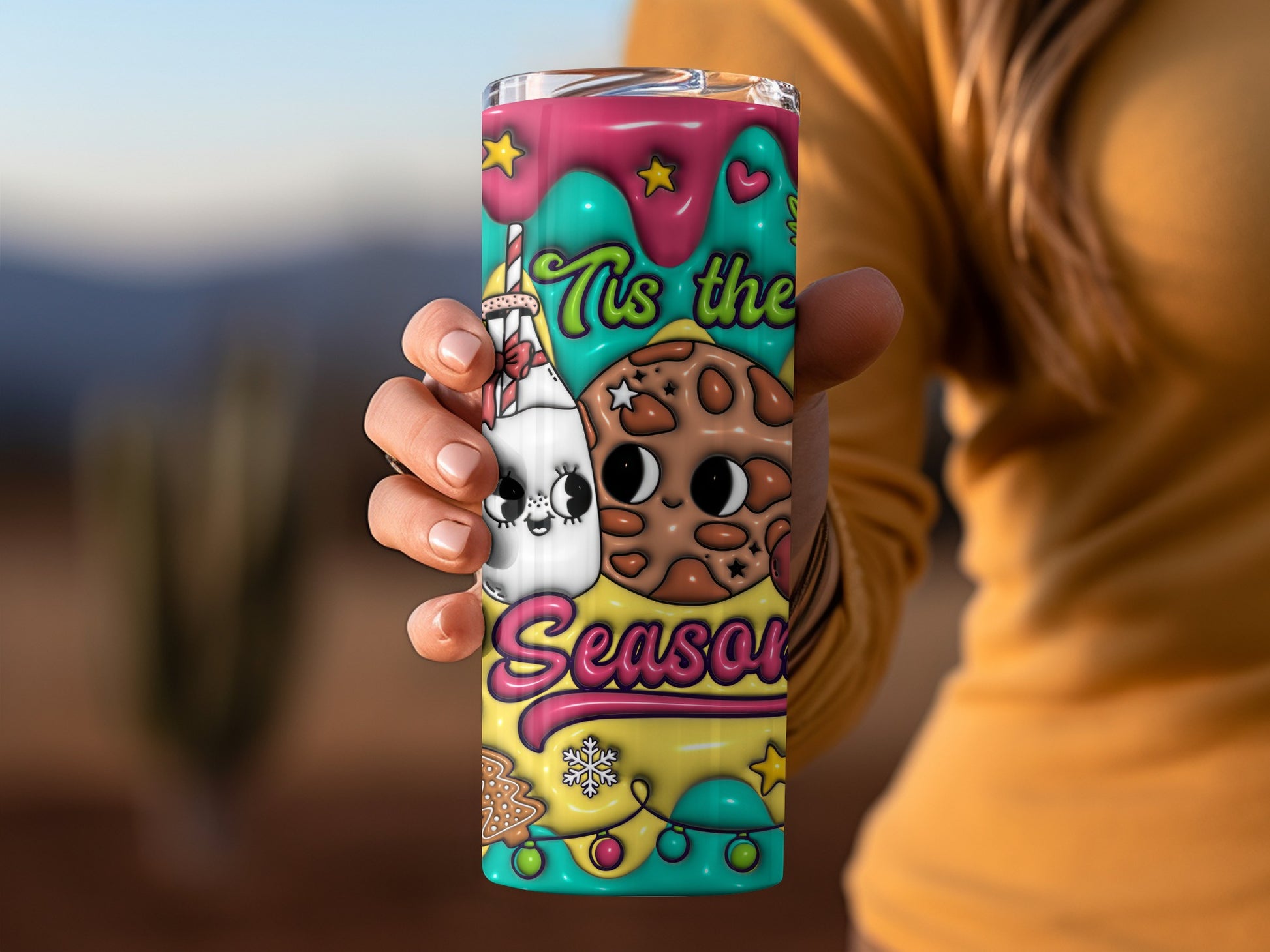 Tis the Season Cute Holiday Design Tumbler Cup