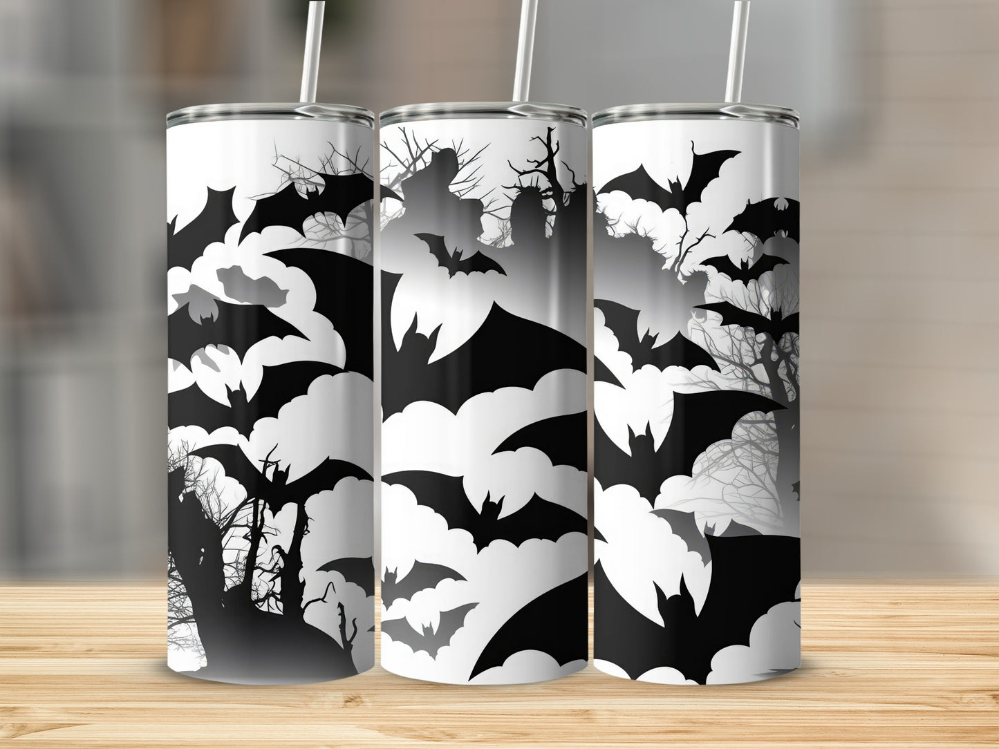 Spooky Bat and Clouds Halloween Themed Tumbler product type