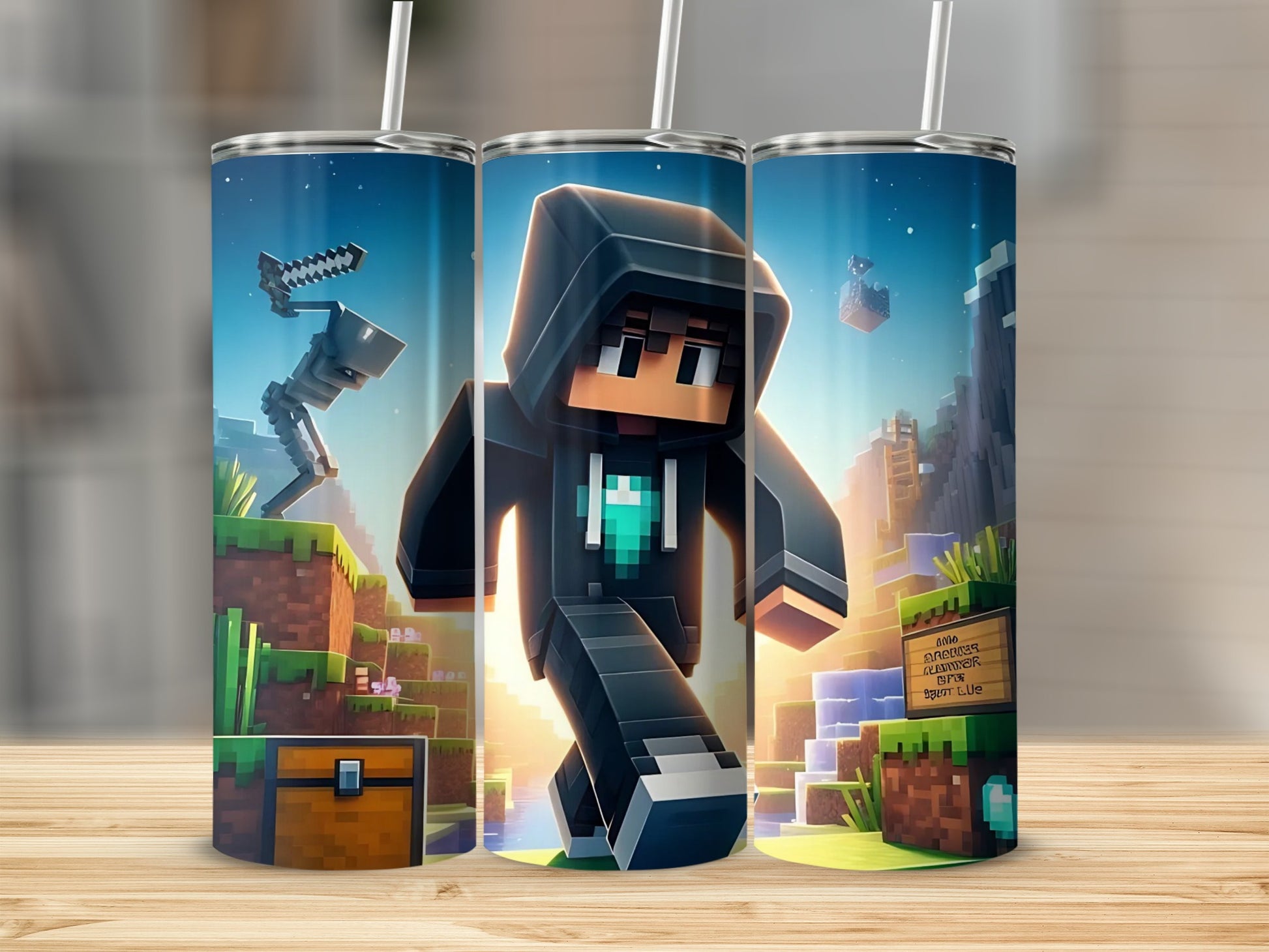 Adventure Pixel Art Character Stainless Steel Tumbler