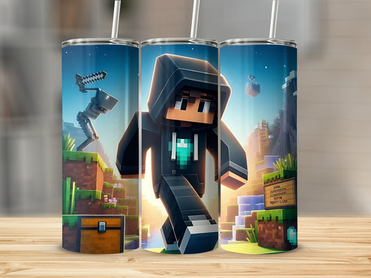 Adventure Pixel Art Character Stainless Steel Tumbler