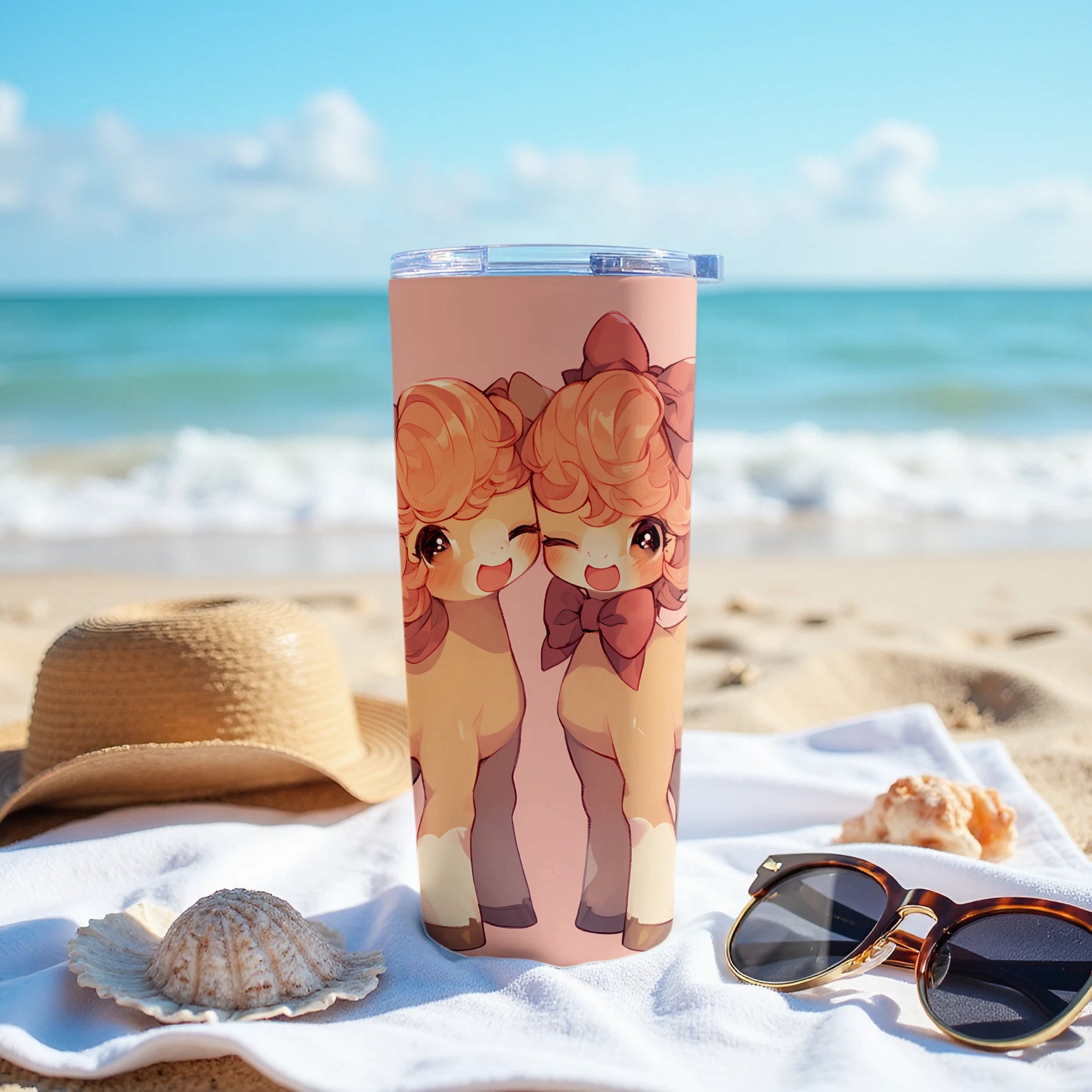 Adorable Chibi Sheep Design Tumbler Beach Vacation product type