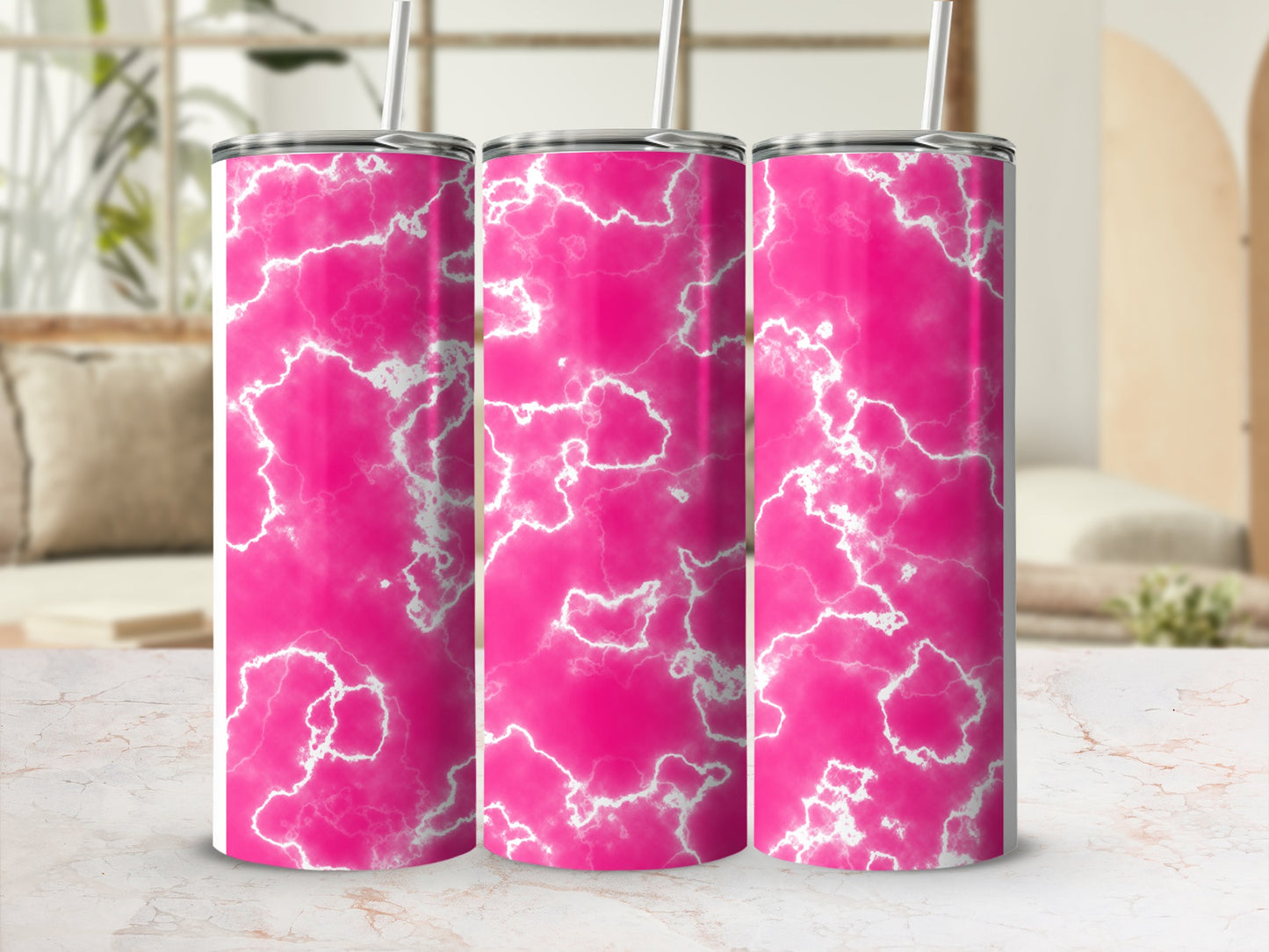 Hot Pink Marble Pattern Abstract Design Tumbler product type