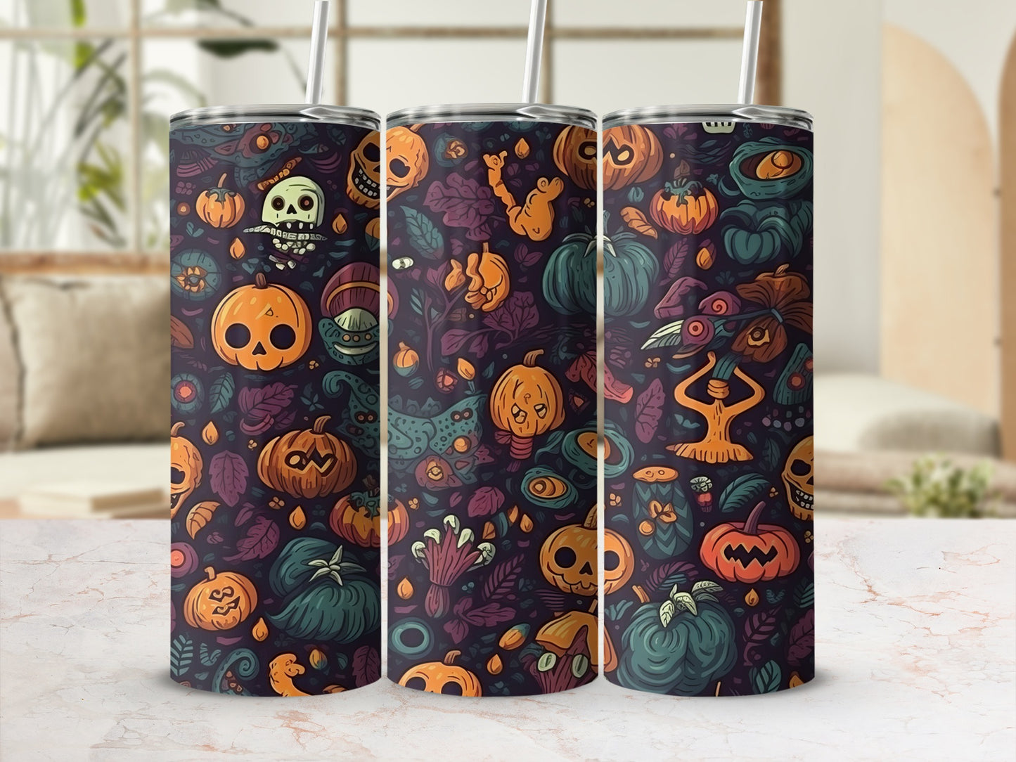Spooky Halloween Themed Pumpkins Tumbler Product