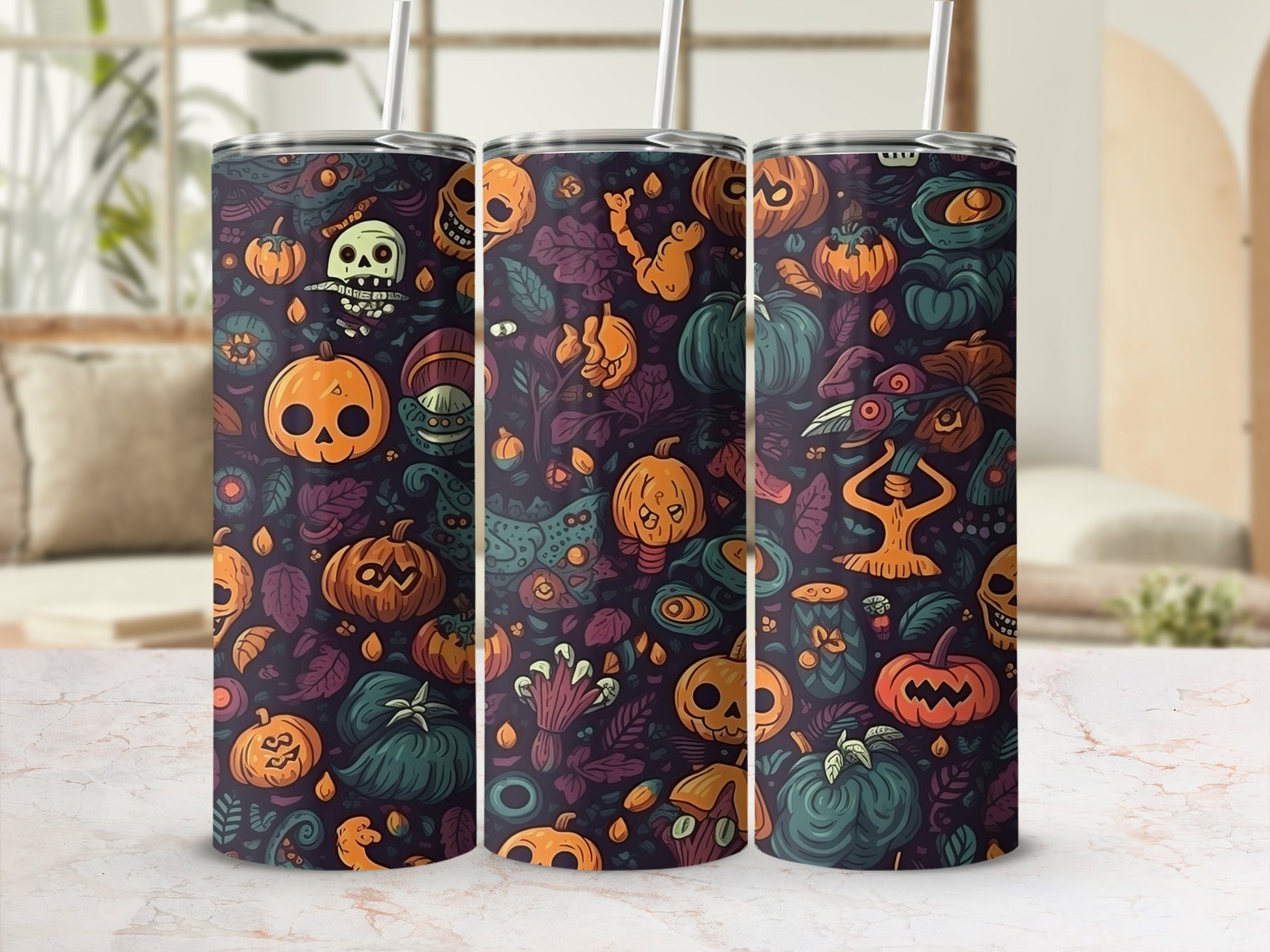 Spooky Halloween Themed Pumpkins Tumbler Product