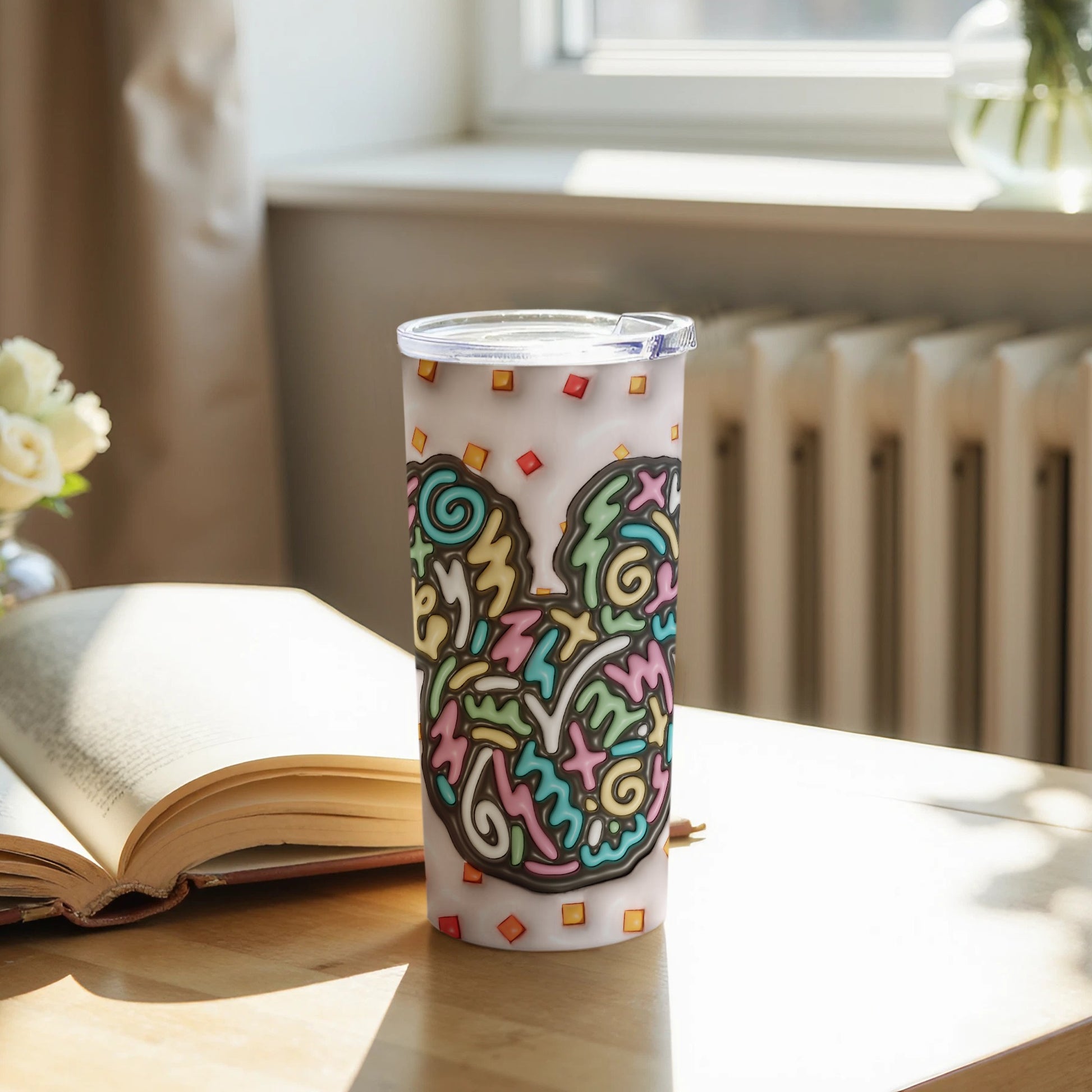 Colorful Abstract Design Tumbler for Trendy Drinkware