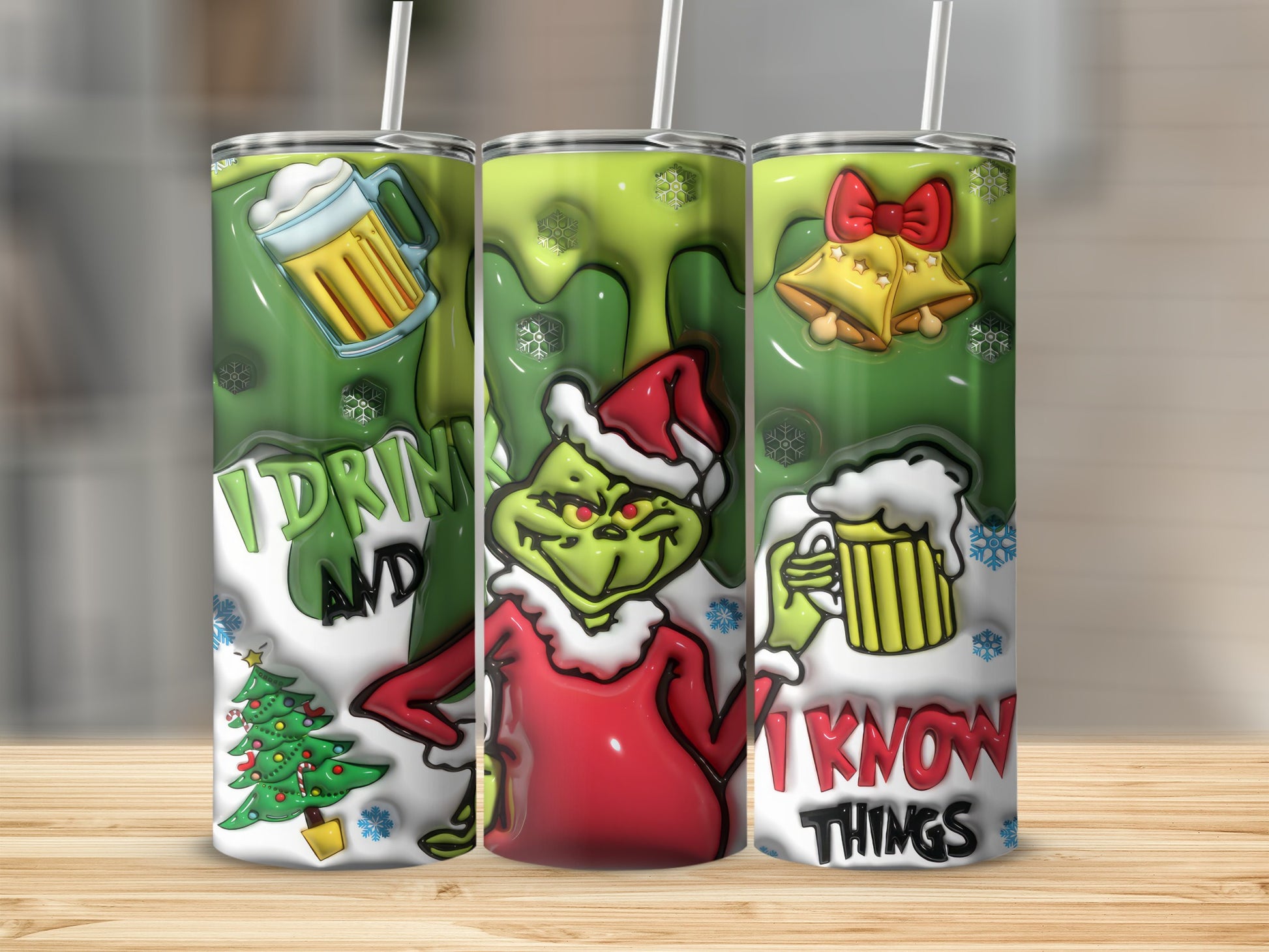 I Drink And I Know Things Grinch Christmas Tumbler