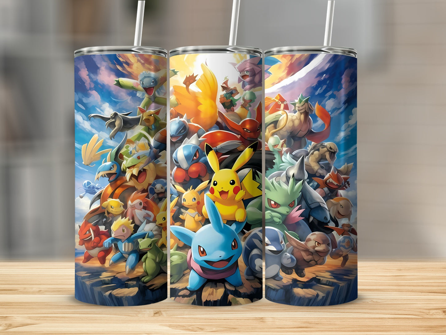 Pokemon Characters Design Stainless Steel Tumbler