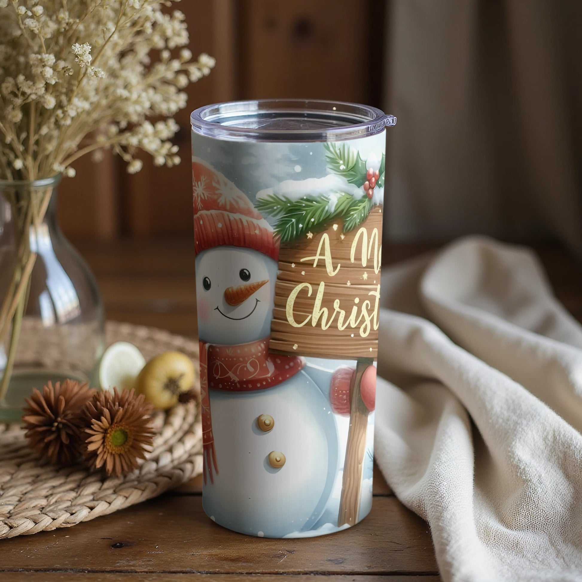 Festive Snowman A Merry Christmas Tumbler product