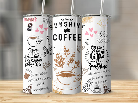 Coffee Motivational Quote and Illustration Tumbler
