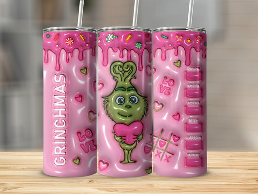 Grinch Christmas Love Design Customizable Insulated Tumbler