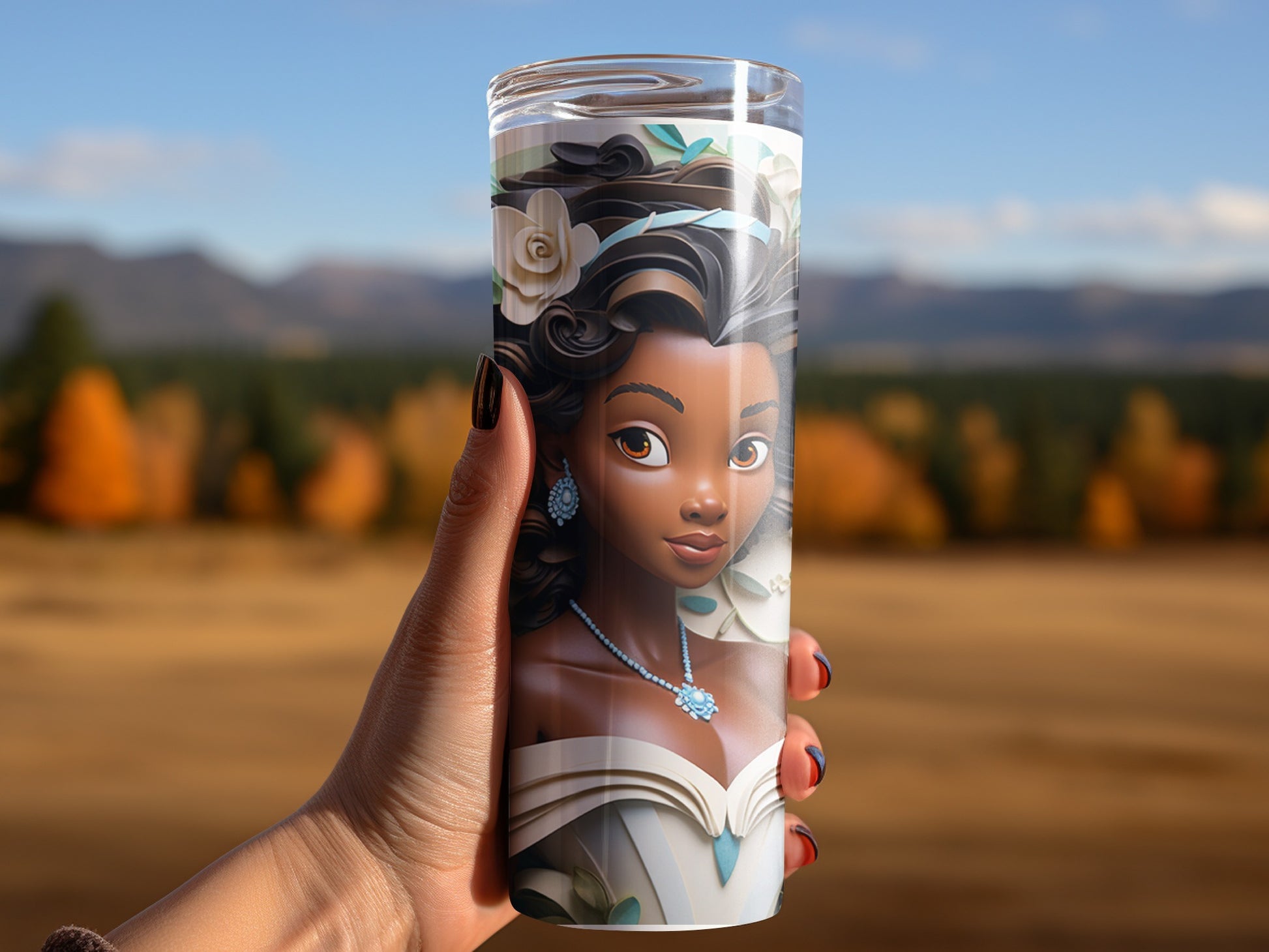 Stunning Princess Tumbler with Beautiful Autumn Scenery