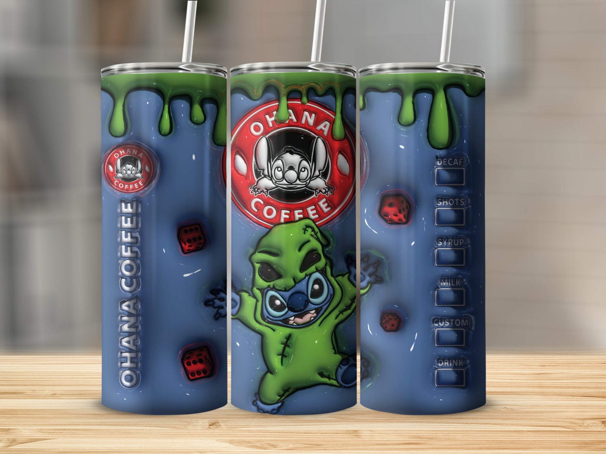 Unique Ohana Coffee Themed Beverage Container