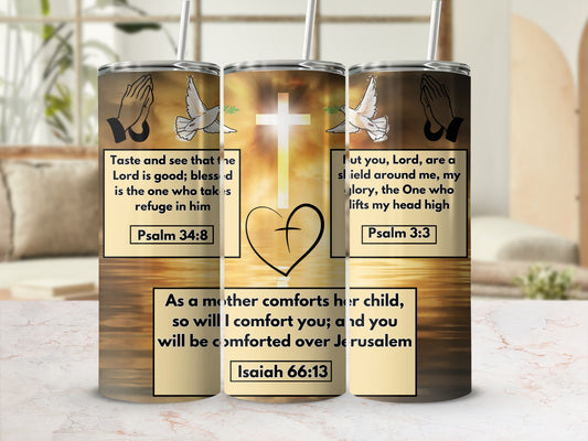 Inspirational Quotes and Faith Tumbler with Bible Verses