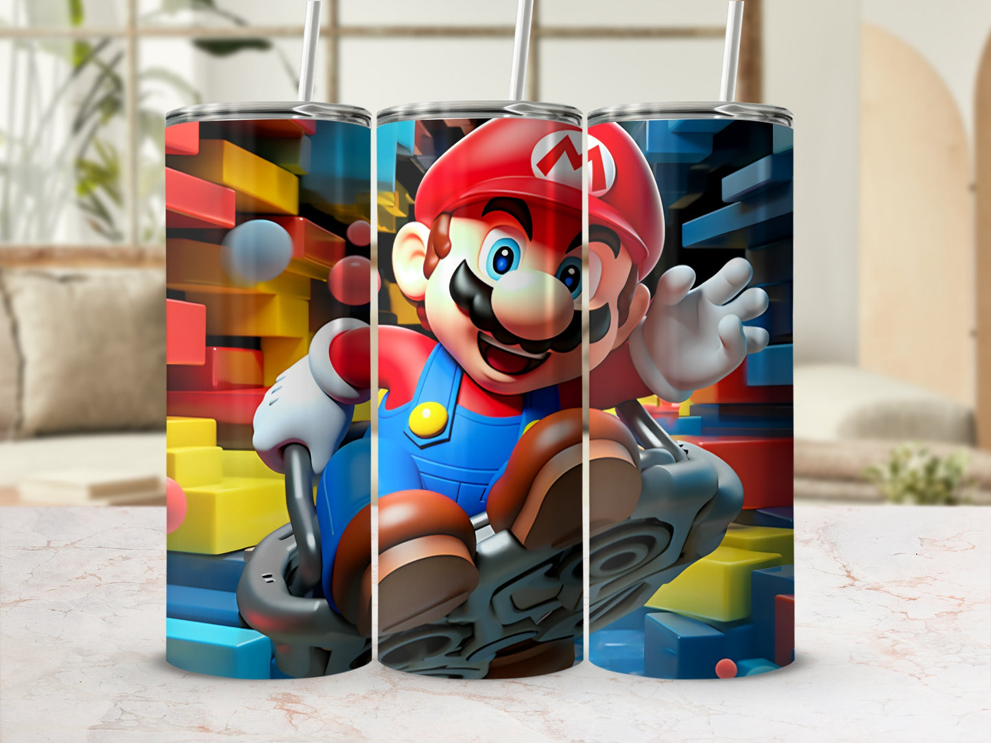 Colorful 3D Character Design Insulated Tumbler Set