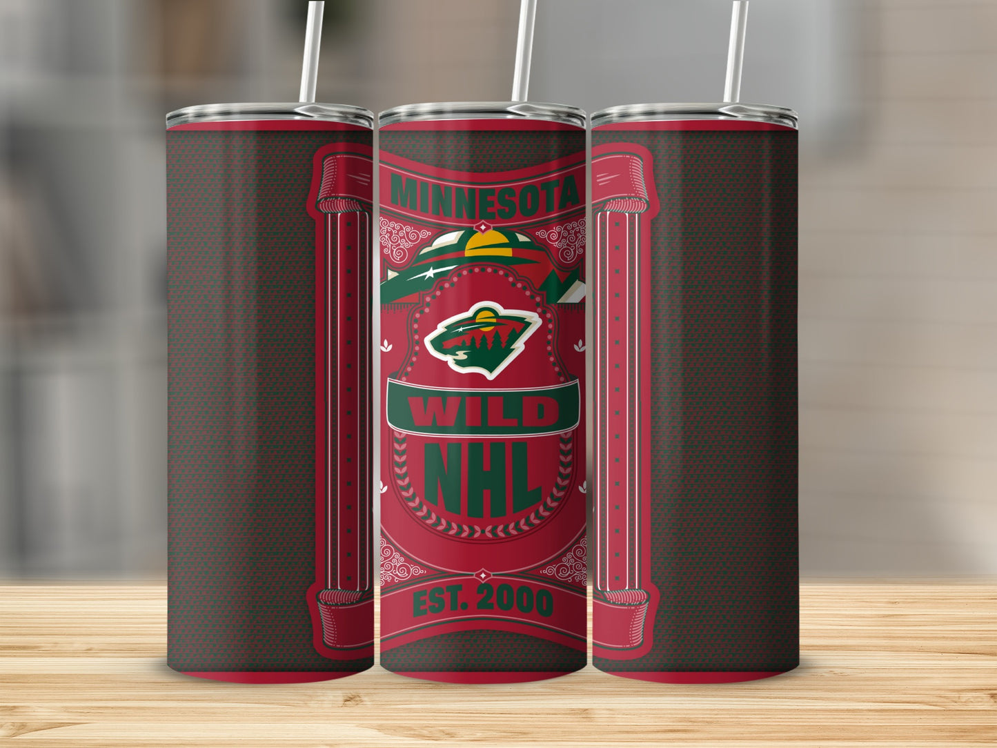 Minnesota Wild NHL Hockey Team EST 2000 Retro Design Tumbler