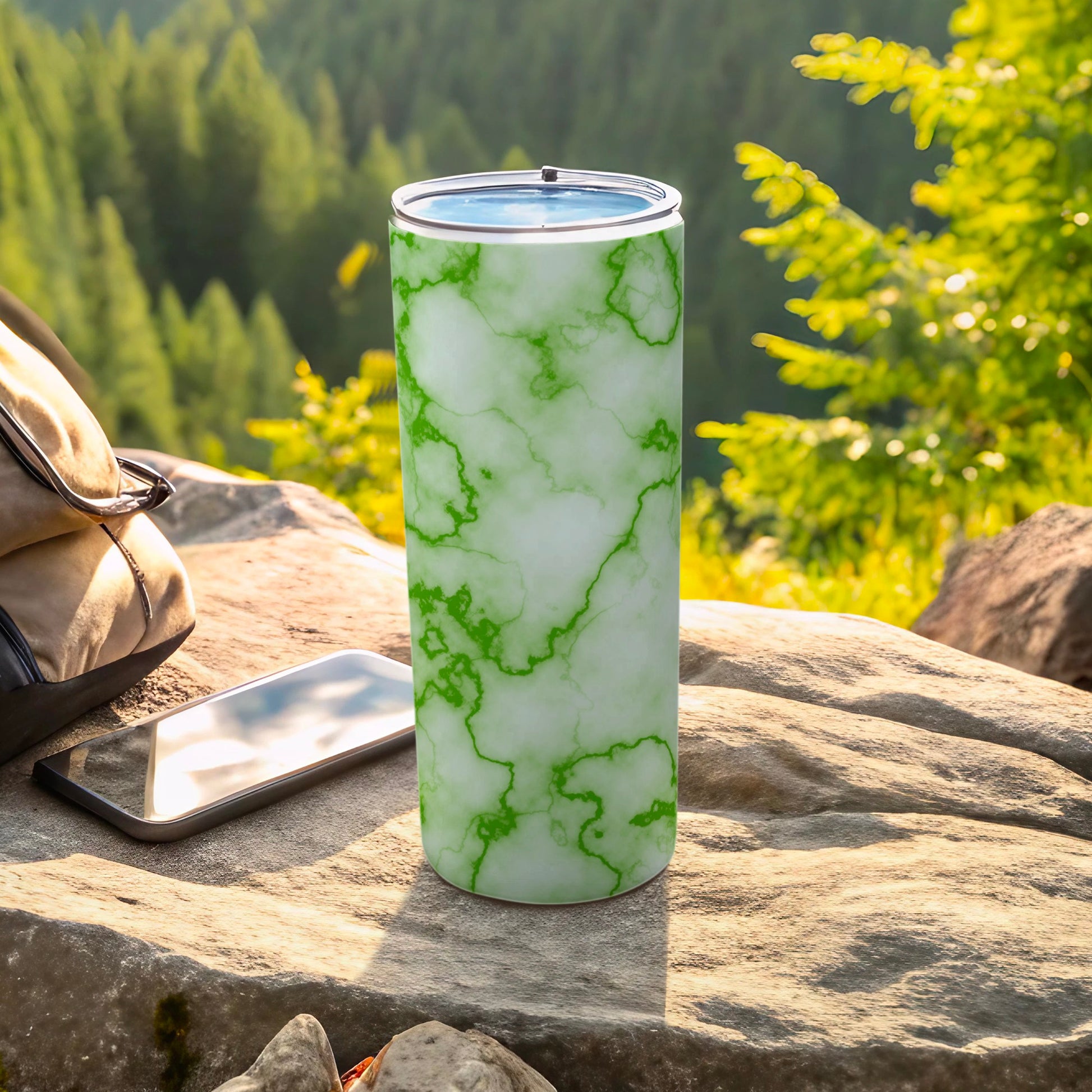 Green Marble Patterned Tumbler Outdoor Scene product type