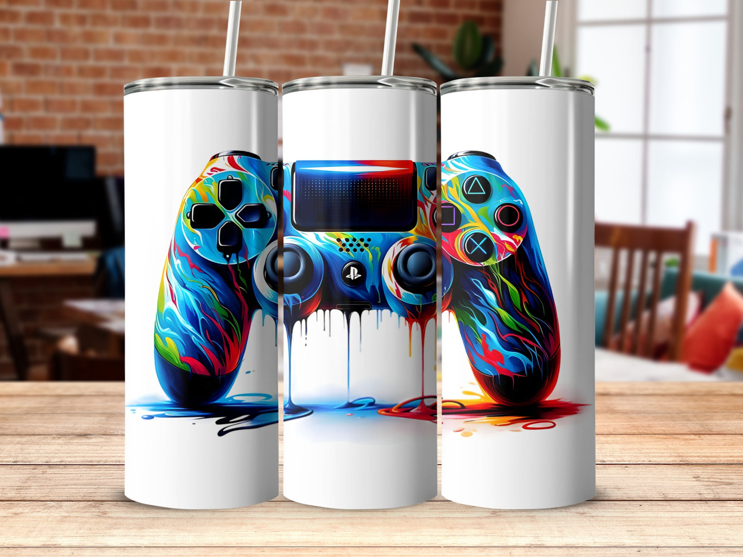 Colorful Game Controller Design Tumblers for Gamers