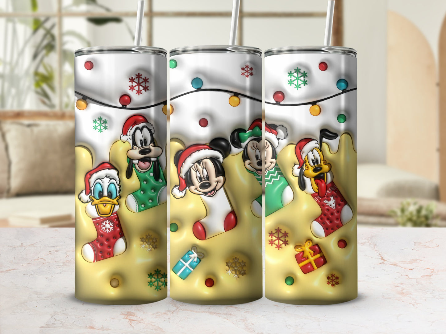 Festive Cartoon Character Holiday Themed Tumbler