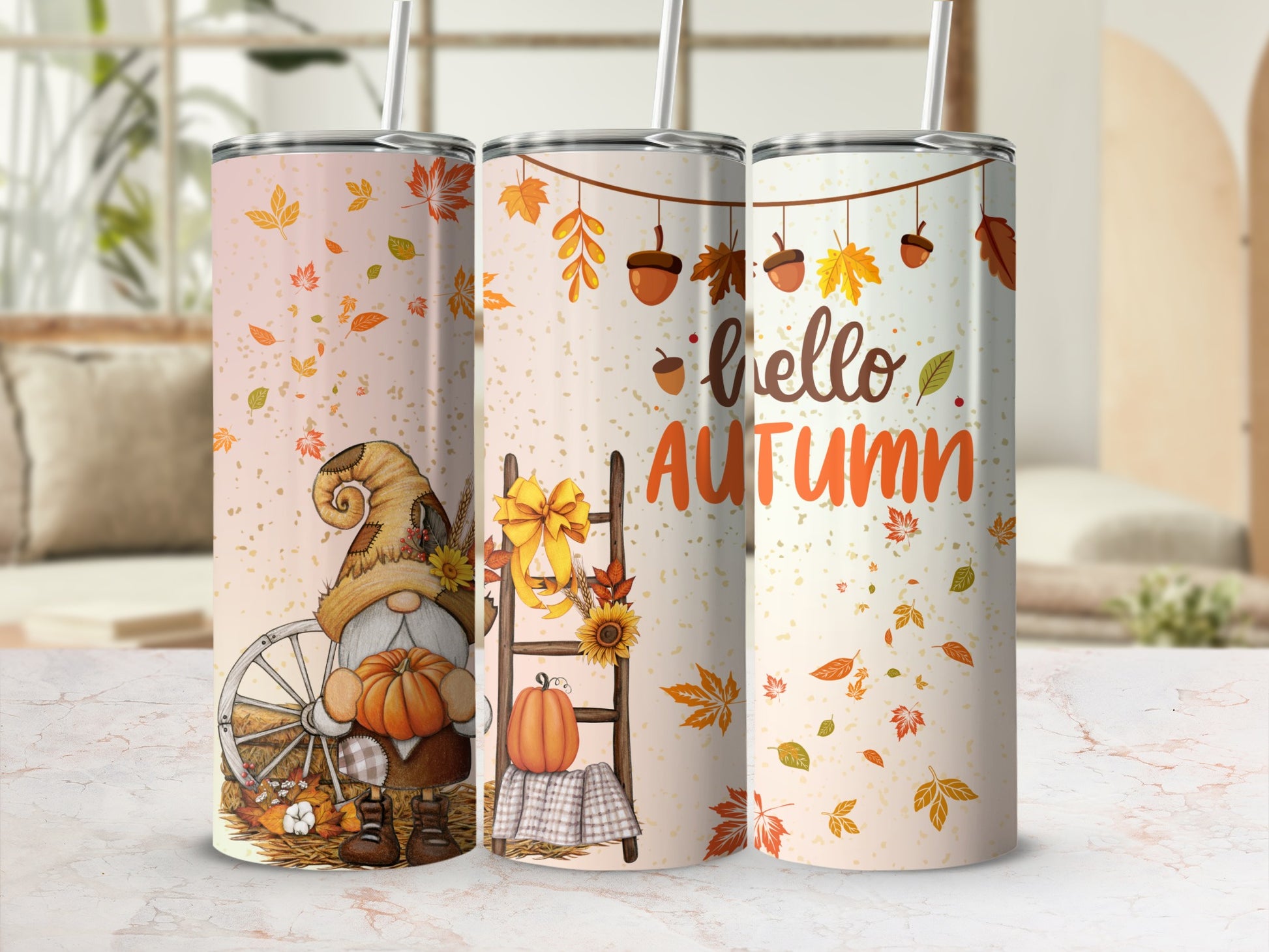 Autumn Gnome and Hello Autumn Insulated Tumbler
