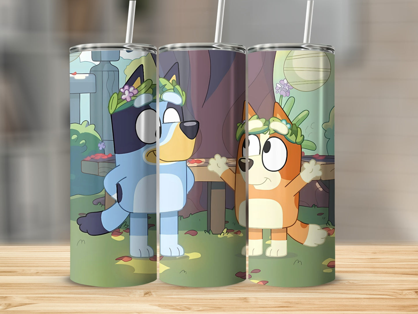 Cute Cartoon Forest Scene Thermal Tumbler 20oz