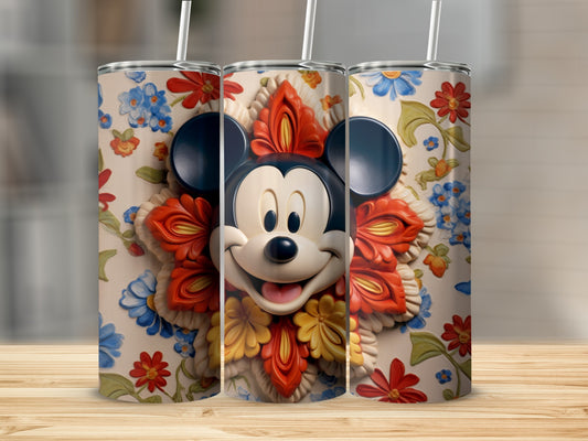 Colorful Mickey Mouse Floral Design Tumbler Product