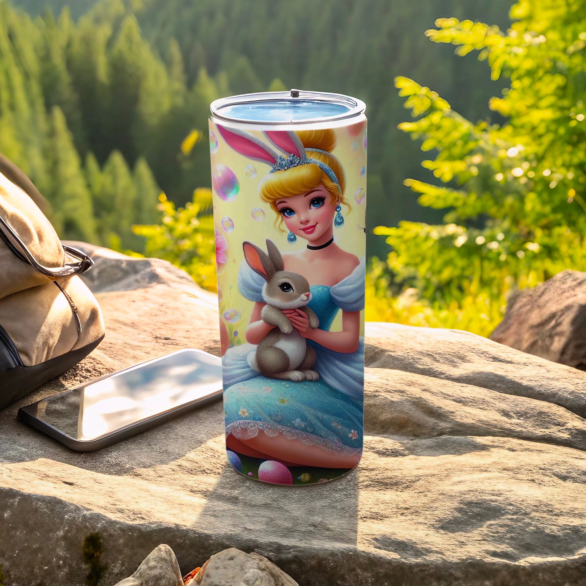 Cute Princess Bunny Rabbit Easter Eggs Bubbles Tumbler product type
