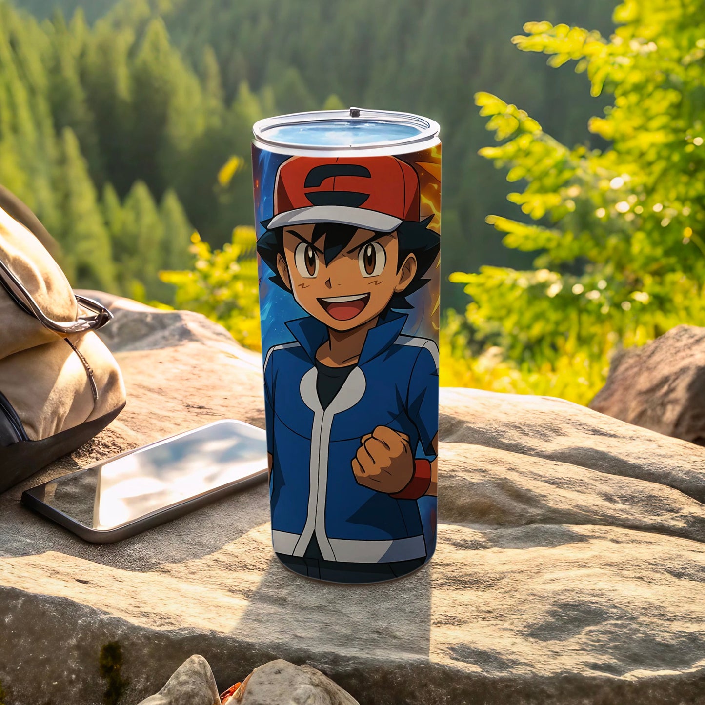 Adventure-Themed Insulated Travel Mug Flask