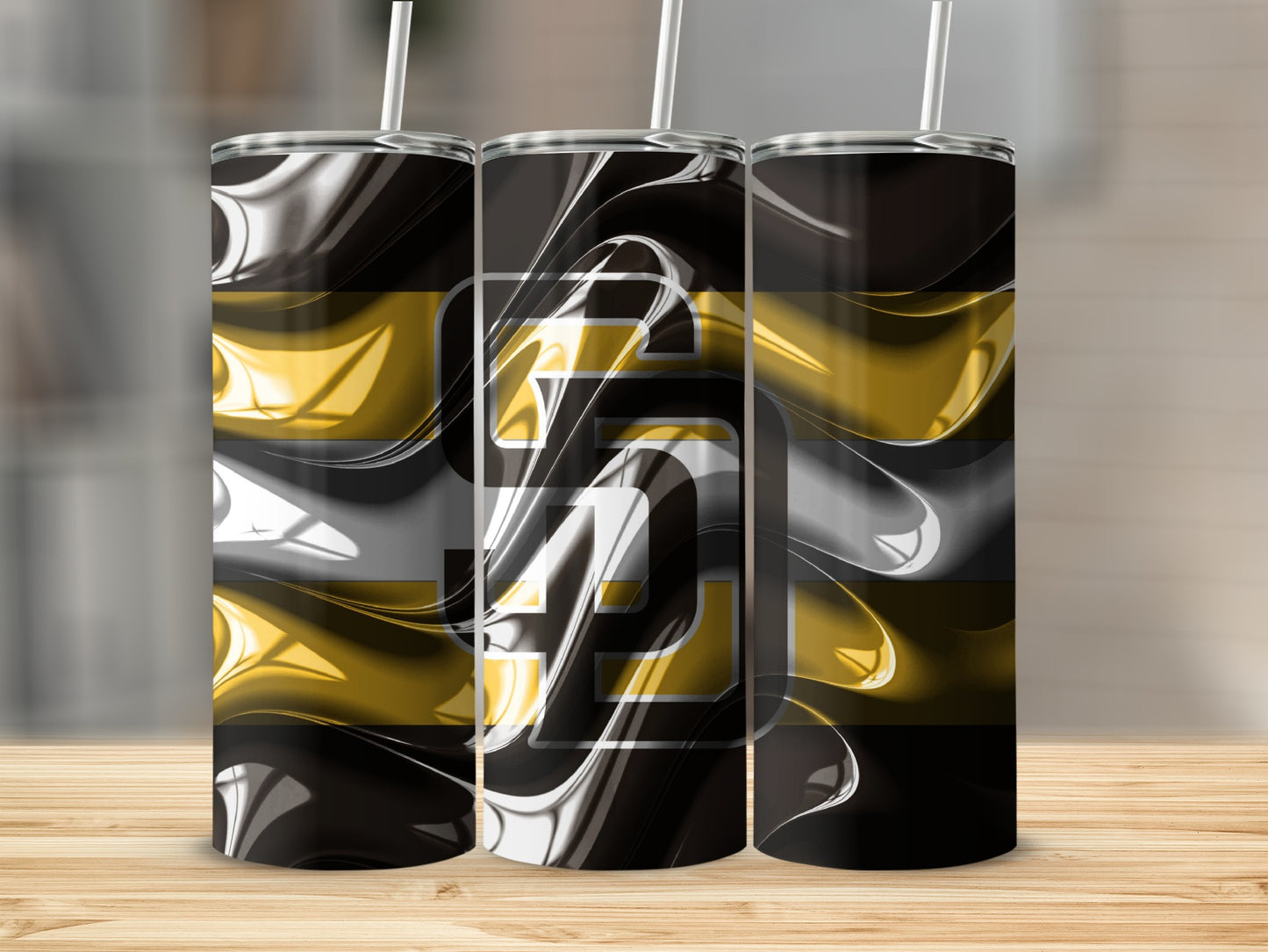 San Diego Padres Wavy Logo Team Spirit Design Tumblers