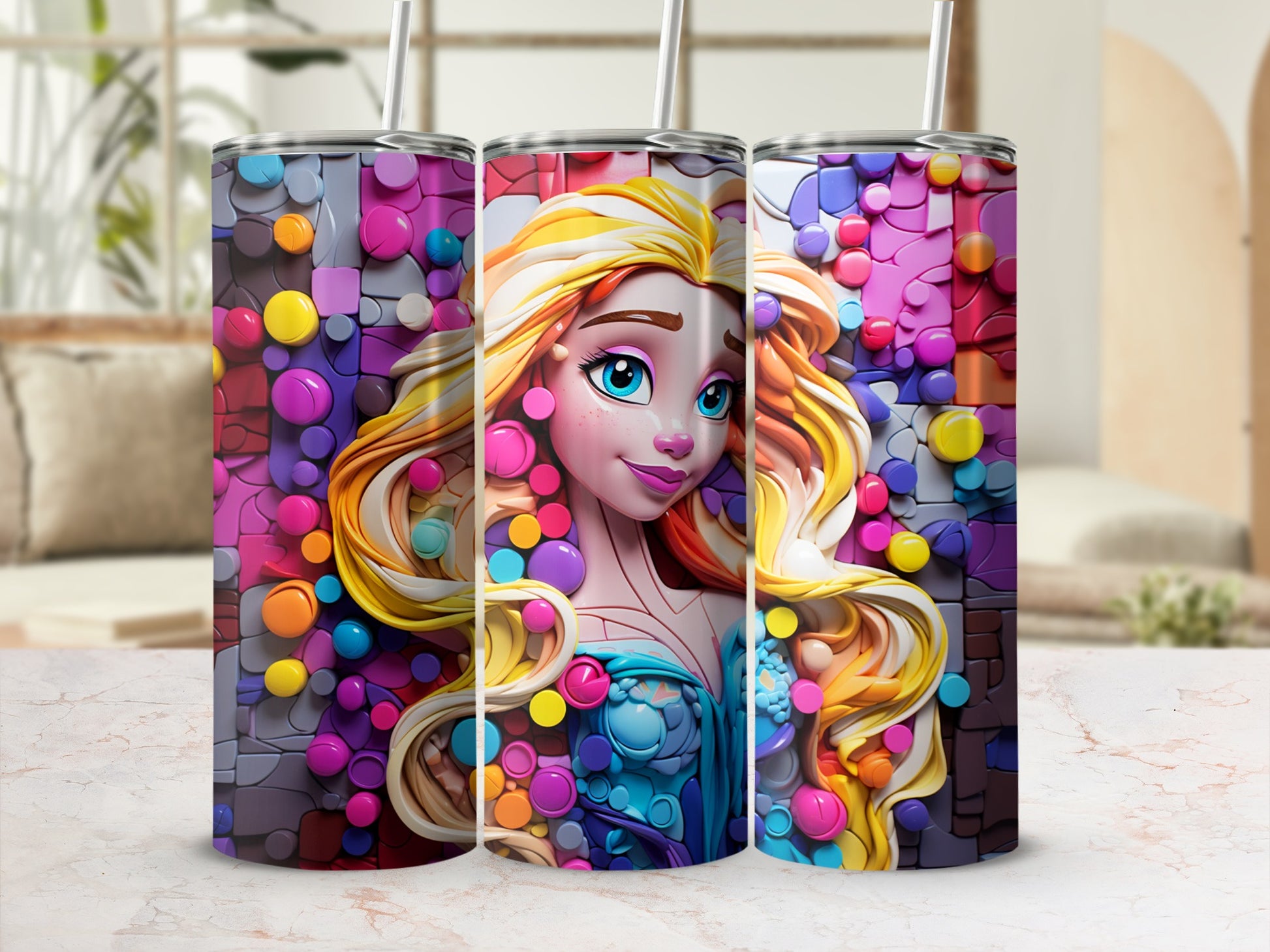 Colorful Cartoon Character Design Tumbler Cup