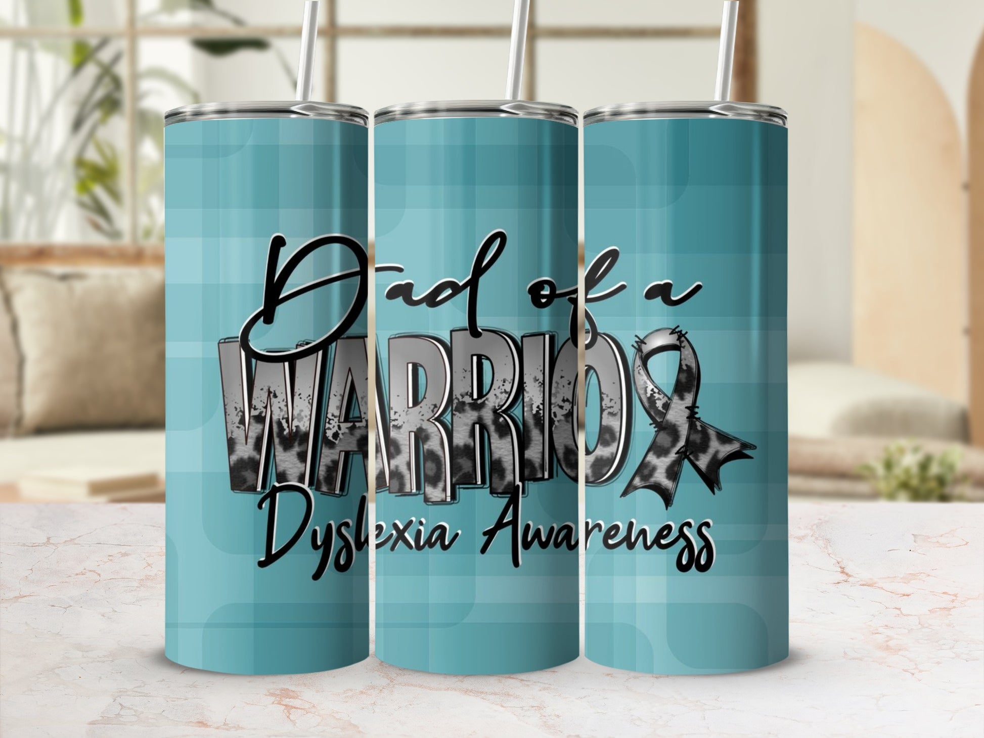 Dad of a Warrior Dyslexia Awareness Tumbler Cup