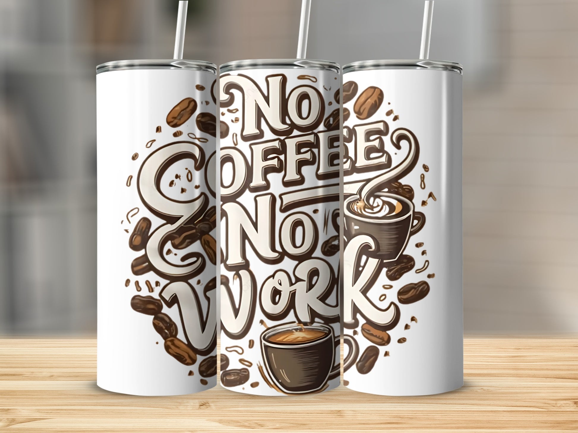 No Coffee No Work Tumbler Cup for Motivated Coffee Lovers