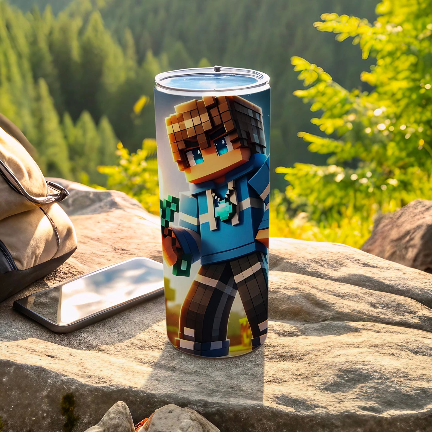 Cool Pixelated Character Art Insulated Tumbler Cup