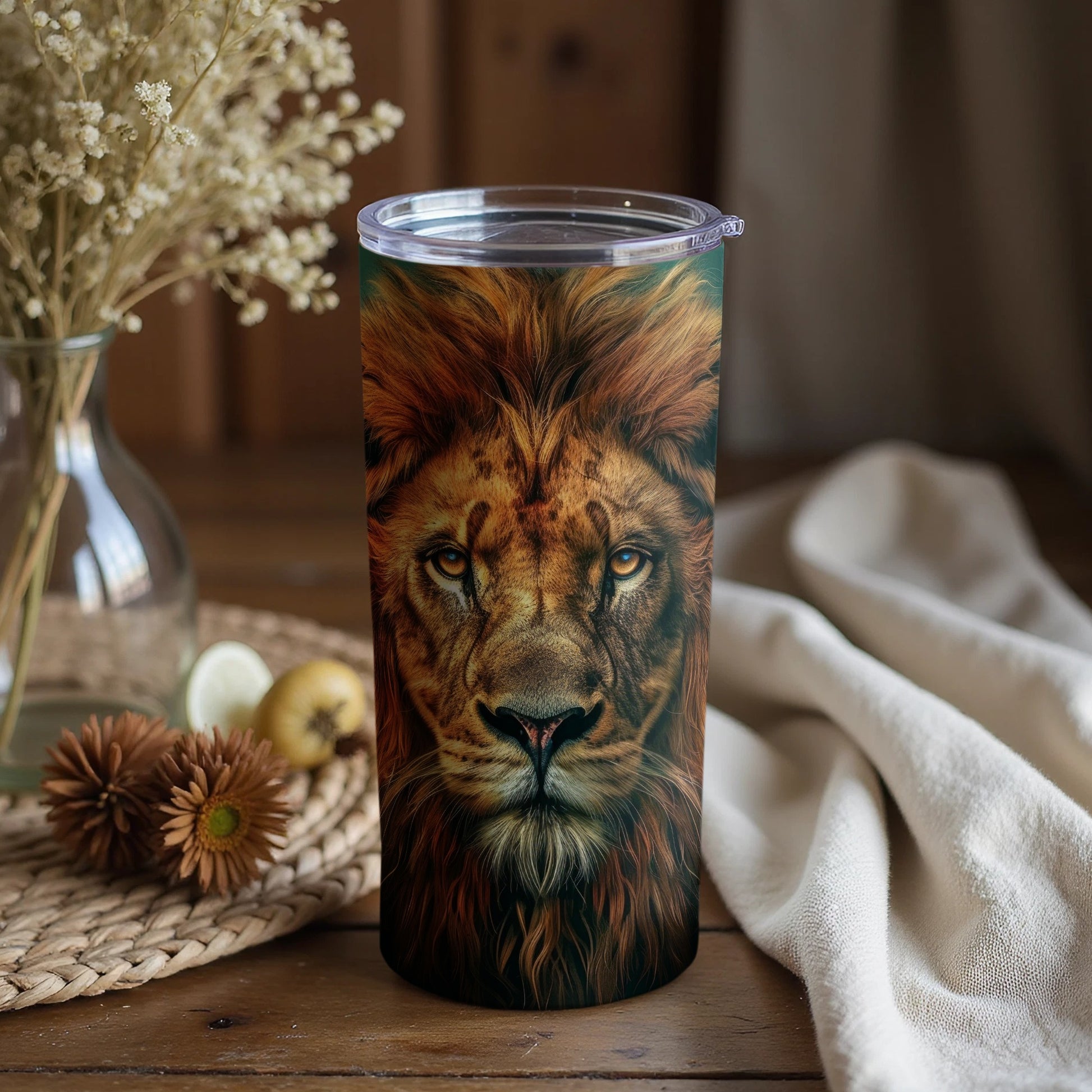 Majestic Lion Face Tumbler King of the Jungle product type