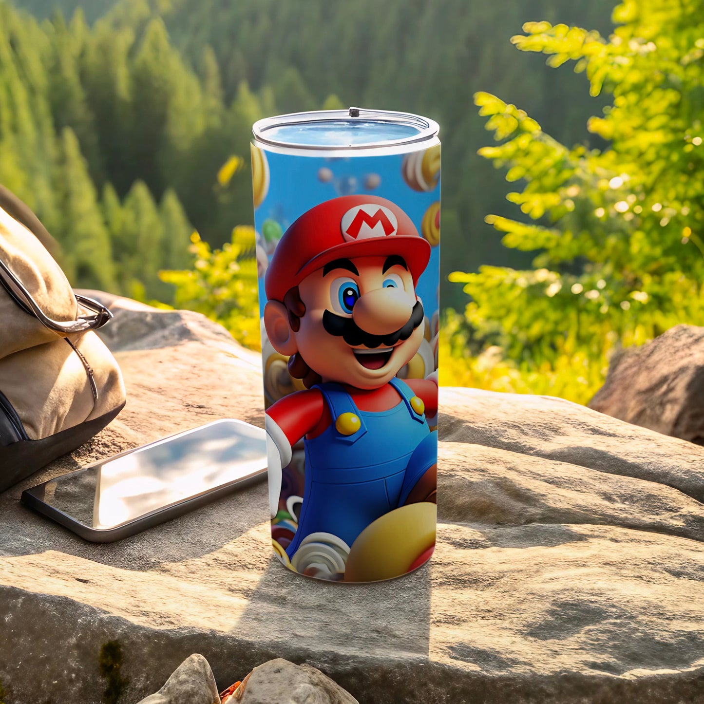 Vibrant Mario Character Design Stainless Steel Tumbler