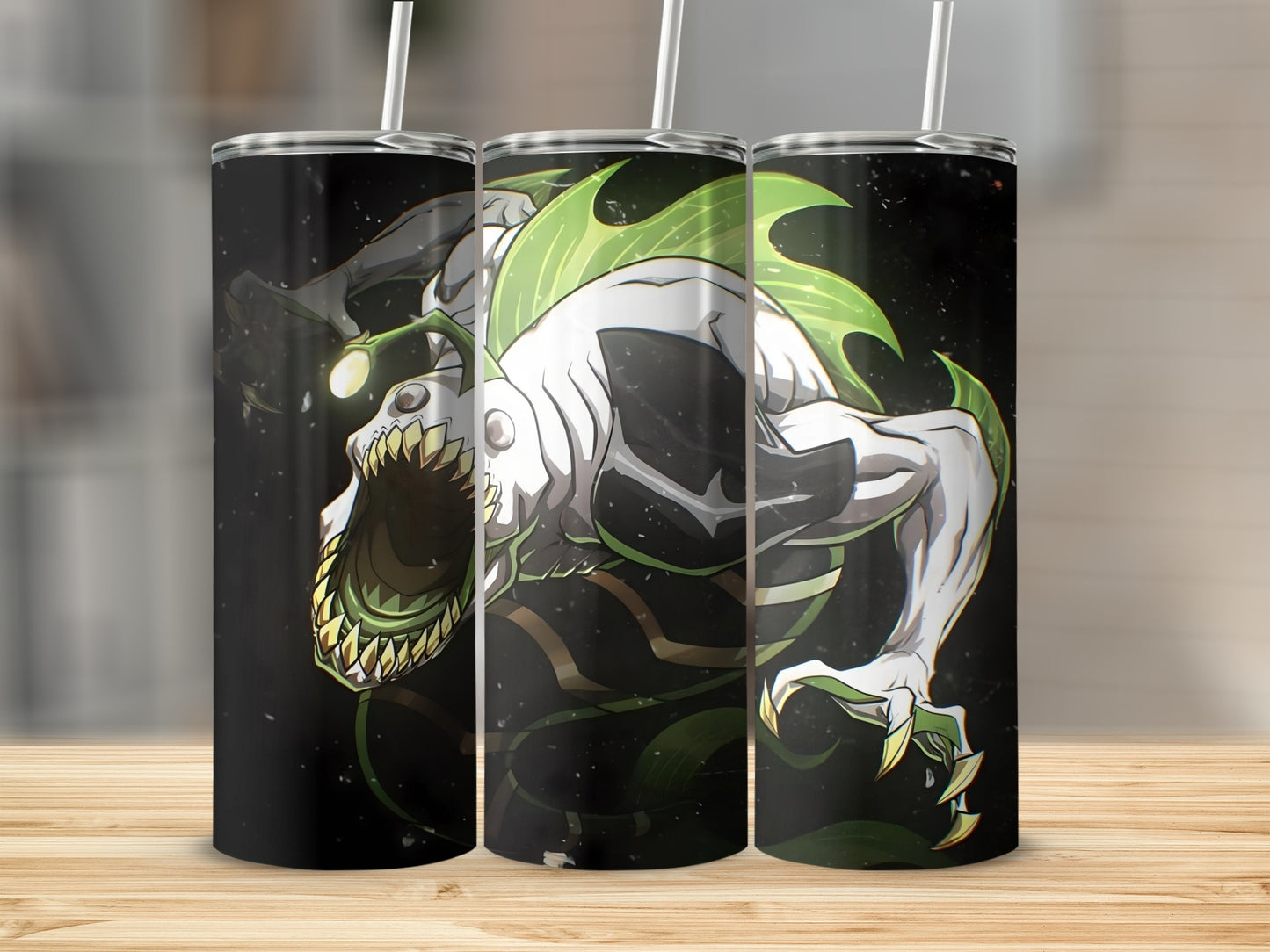 Angler Monster White With Sharp Teeth And Claws Tumblers