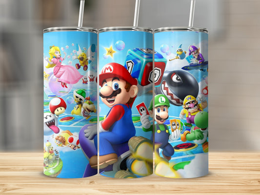 Vibrant Mario Characters Tumbler Cup 20oz
