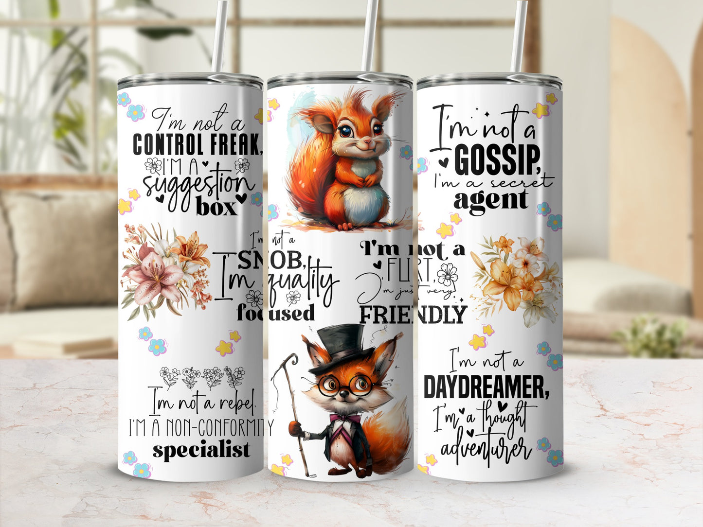 Witty Sayings Squirrel Fox Design Tumbler Drinkware product type