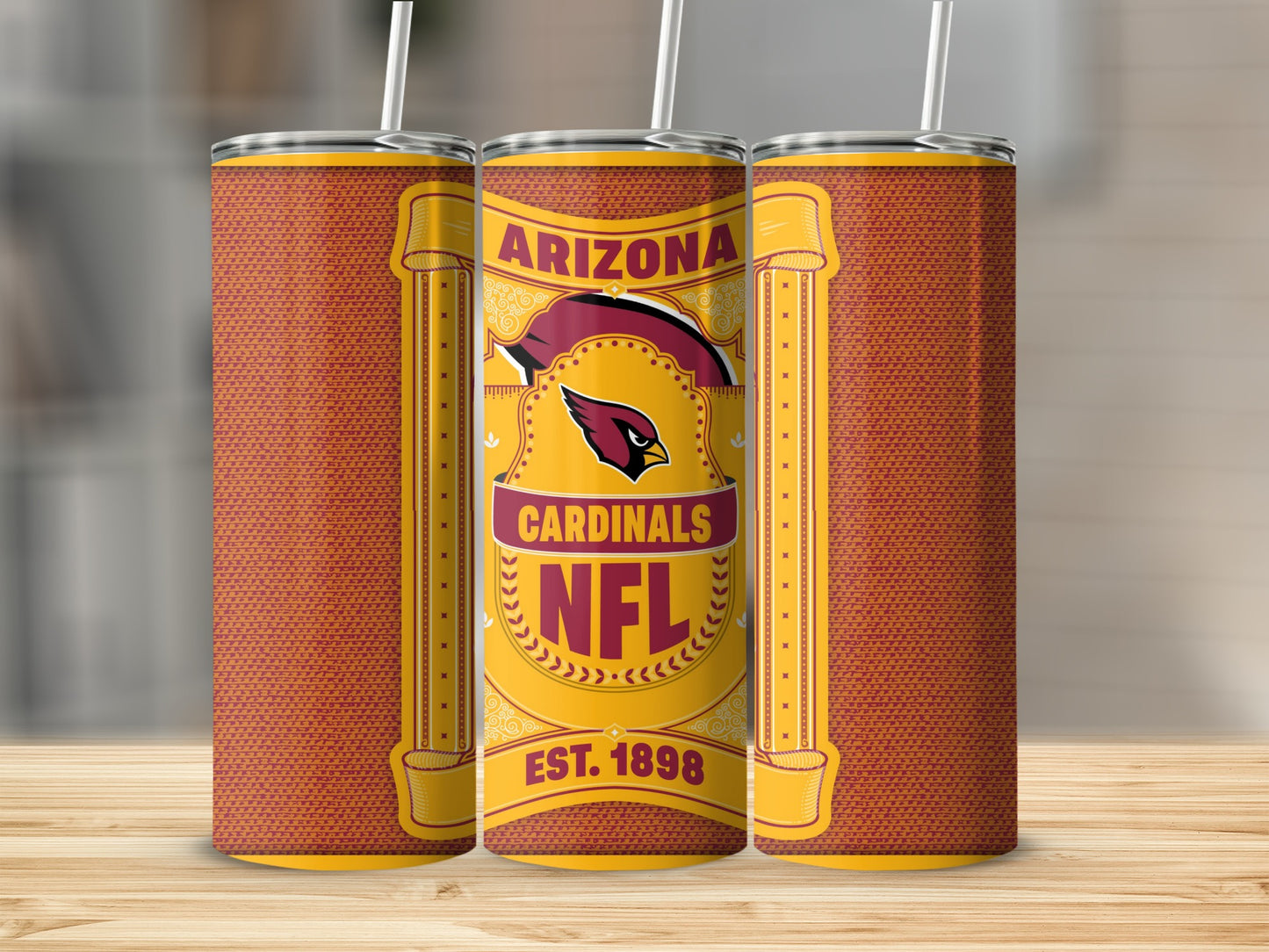 Arizona Cardinals NFL Established 1898 Design Tumbler