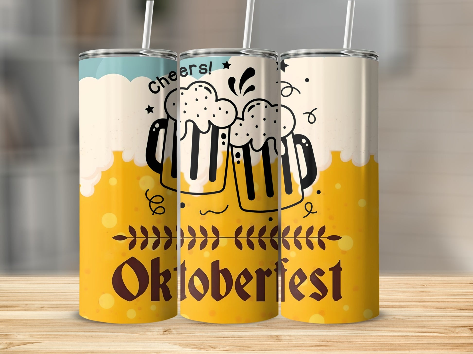 Oktoberfest Cheers Beer Mug Design Tumbler Cup