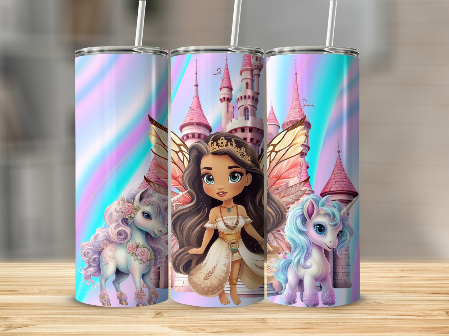 Princess Fairy Tale Castle Unicorn Design Tumbler