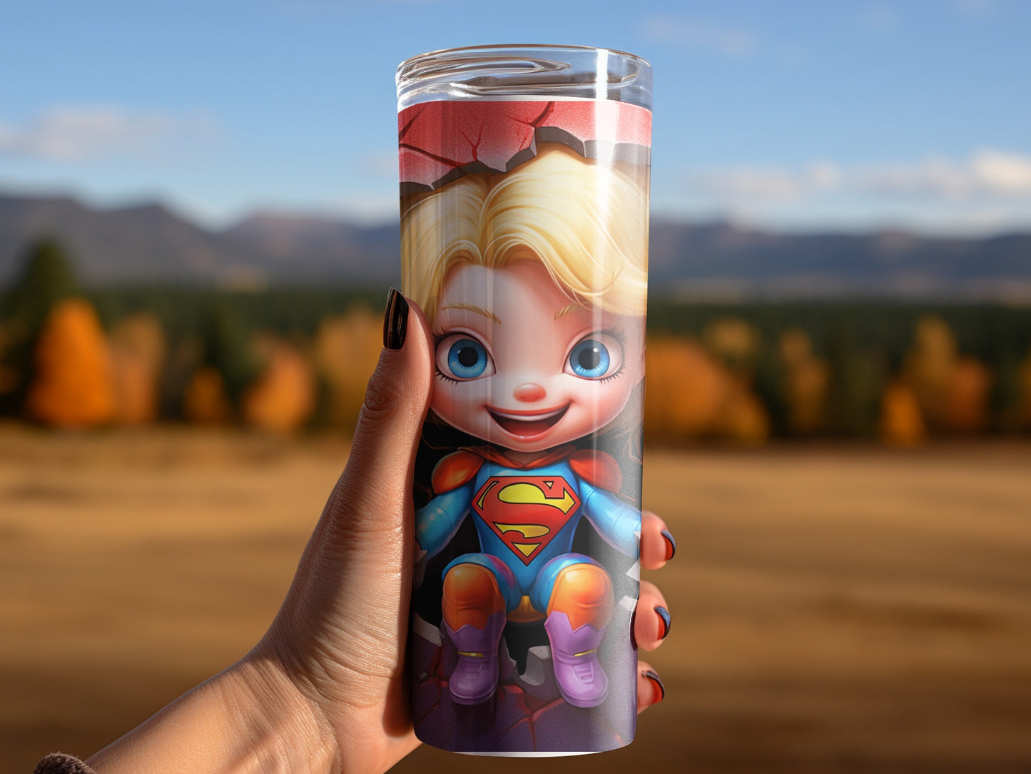 Adorable Superhero Cartoon Character Tumbler